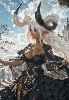 Ethereal Demon Queen in Black Lace