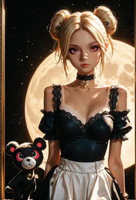 Blonde Maiden Under the Full Moon