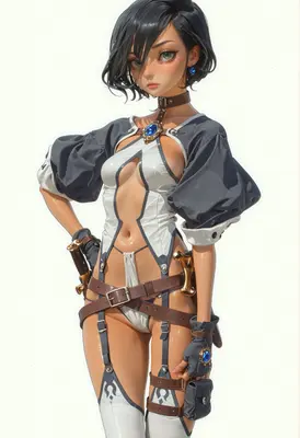 Sleek Adventurer with Ornate Gear