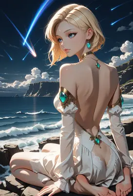 Starlight Maiden by the Azure Sea