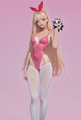 Blonde Bunny Girl With Cute Mascot