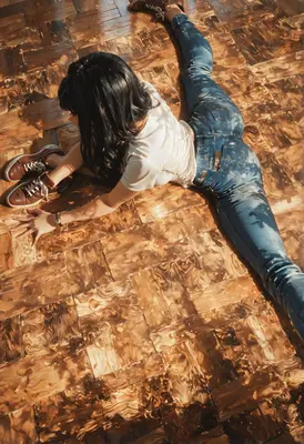 Flexible Girl Doing Floor Splits