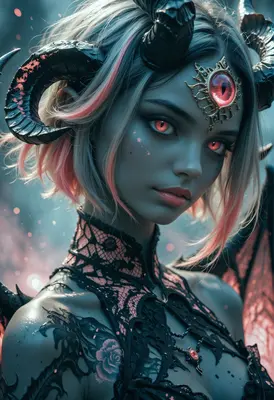 Ethereal Succubus with Glowing Eye Gem