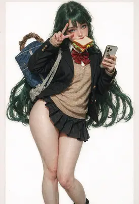 School Girl Eating Sandwich
