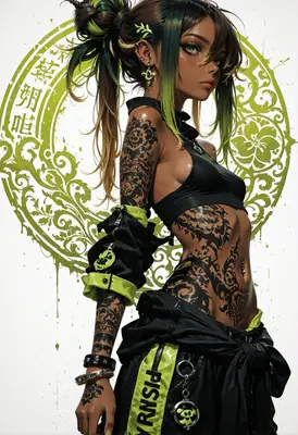 Neon Ink Cyberpunk Urban Warrior