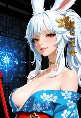 Elegant Lunar Bunny Girl Portrait