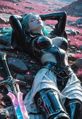 Resting Warrior in Pink Wilds