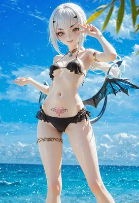 Summer Succubus Enjoying The Tropical Sea