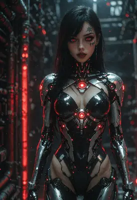 Cybernetic Assassin in Red Light