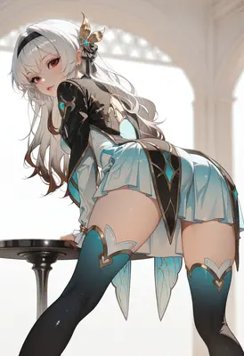 Elegant Silver Haired Fantasy Maiden