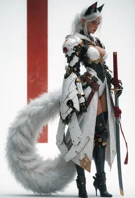 Cybernetic Fox Warrior with Katana