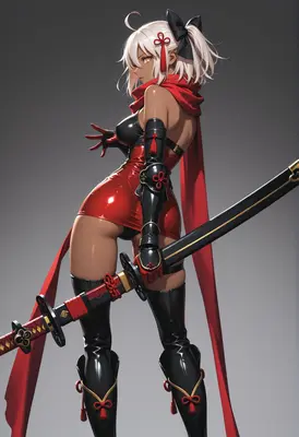 Crimson Blade Warrior in Latex