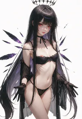 Dark Fallen Angel in Lingerie