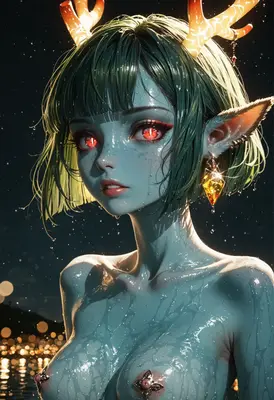 Ethereal Forest Spirit in the Rain