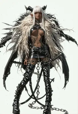 Dark Demon Queen with Obsidian Wings