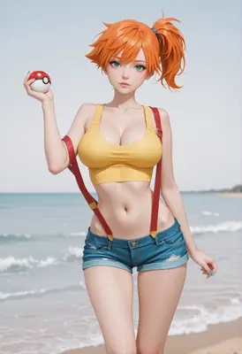 Misty Ready for a Beach Battle