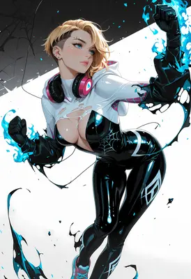 Spider Gwen with Blue Symbiote Energy