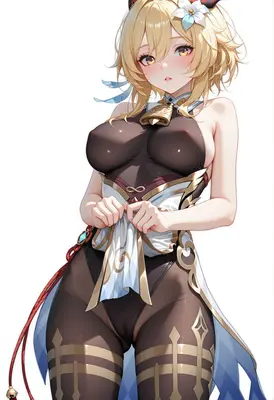 Blonde Anime Girl in Form-Fitting Outfit