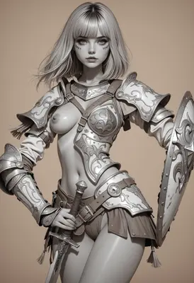 Blonde Warrior in Ornate Fantasy Armor