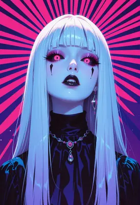 Gothic Queen with Radiant Neon Eyes