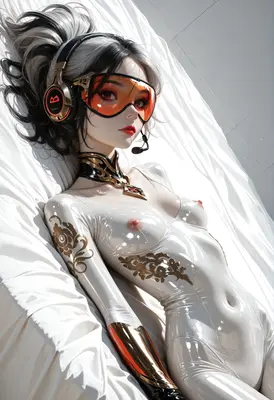 Futuristic Cybernetic Pilot Resting