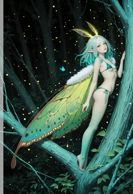 Ethereal Moth Fairy in Enchanted Forest