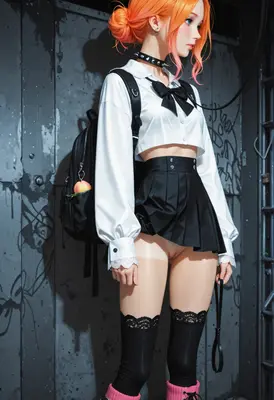 Urban Student with Orange Hair
