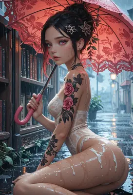 Rainy Day Rose Tattoo Beauty
