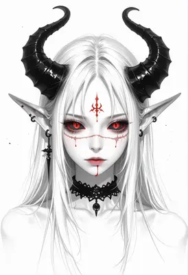 Ethereal Demon with Crimson Eyes