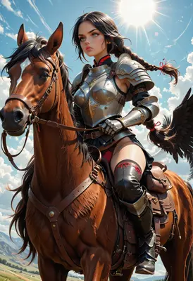 Valiant Winged Warrior on Horseback