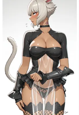 Sultry Cat Girl in Tactical Gear