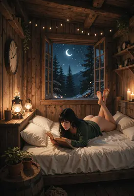 Cozy Winter Night Reading Session