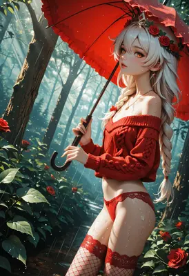 Rainy Day Rose Garden Maiden