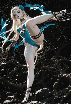Blue Enchantress Aerial Combat Stance