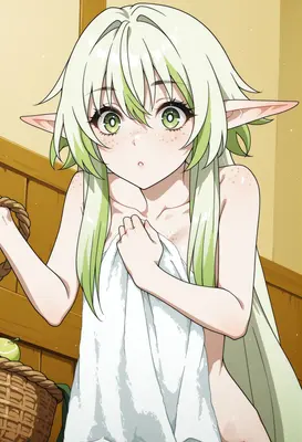 Elf Girl Wrapped in a Towel