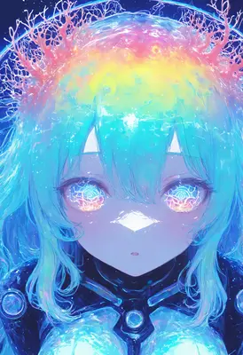 Cosmic Entity with Radiant Glowing Eyes