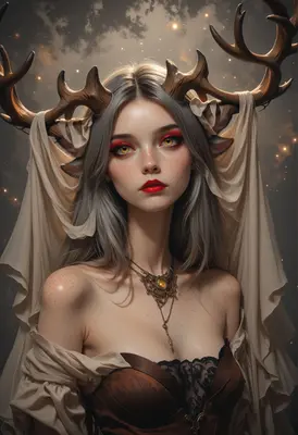 Ethereal Forest Guardian with Antlers