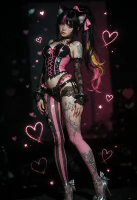 Gothic Lolita Cat Girl Heart Aesthetic