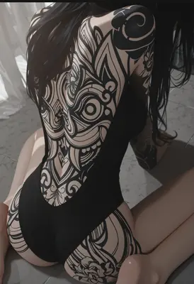 Intricate Ink on Black Bodysuit