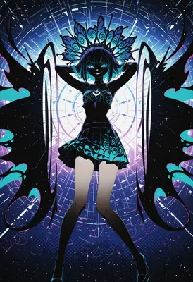 Cosmic Butterfly Goddess Silhouette