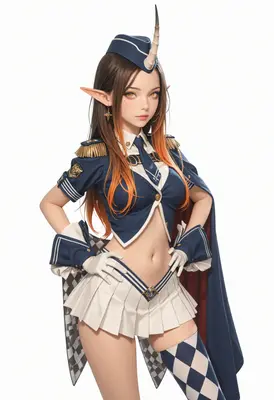 Elegant Elf Officer in Military Uniform