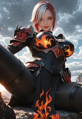 Fiery Warrior in Battle Armor