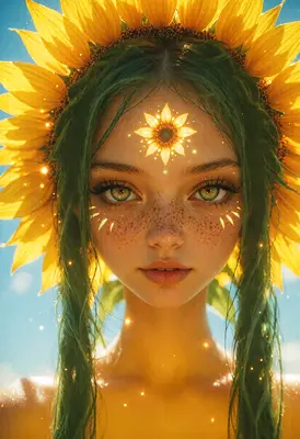 Radiant Sunflower Spirit Portrait