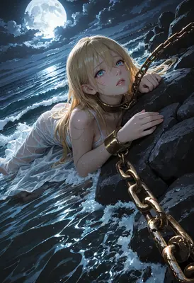 Chained Maiden Under Moonlight