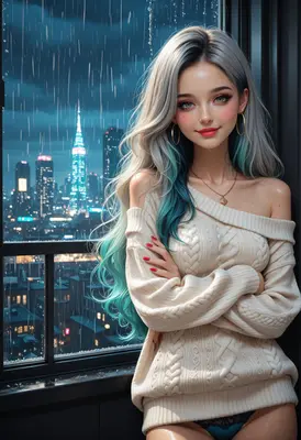 Rainy Night City View