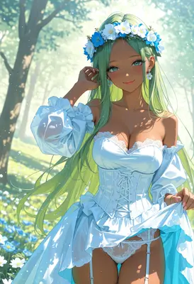 Forest Maiden in White Lace