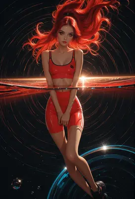 Crimson Spirit In Cosmic Waters