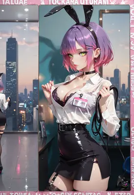 Corporate Bunny Girl in Office Setting