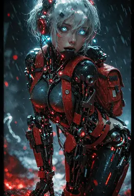 Cybernetic Android in the Rain