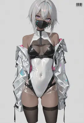 Cyberpunk Style White Hair Girl